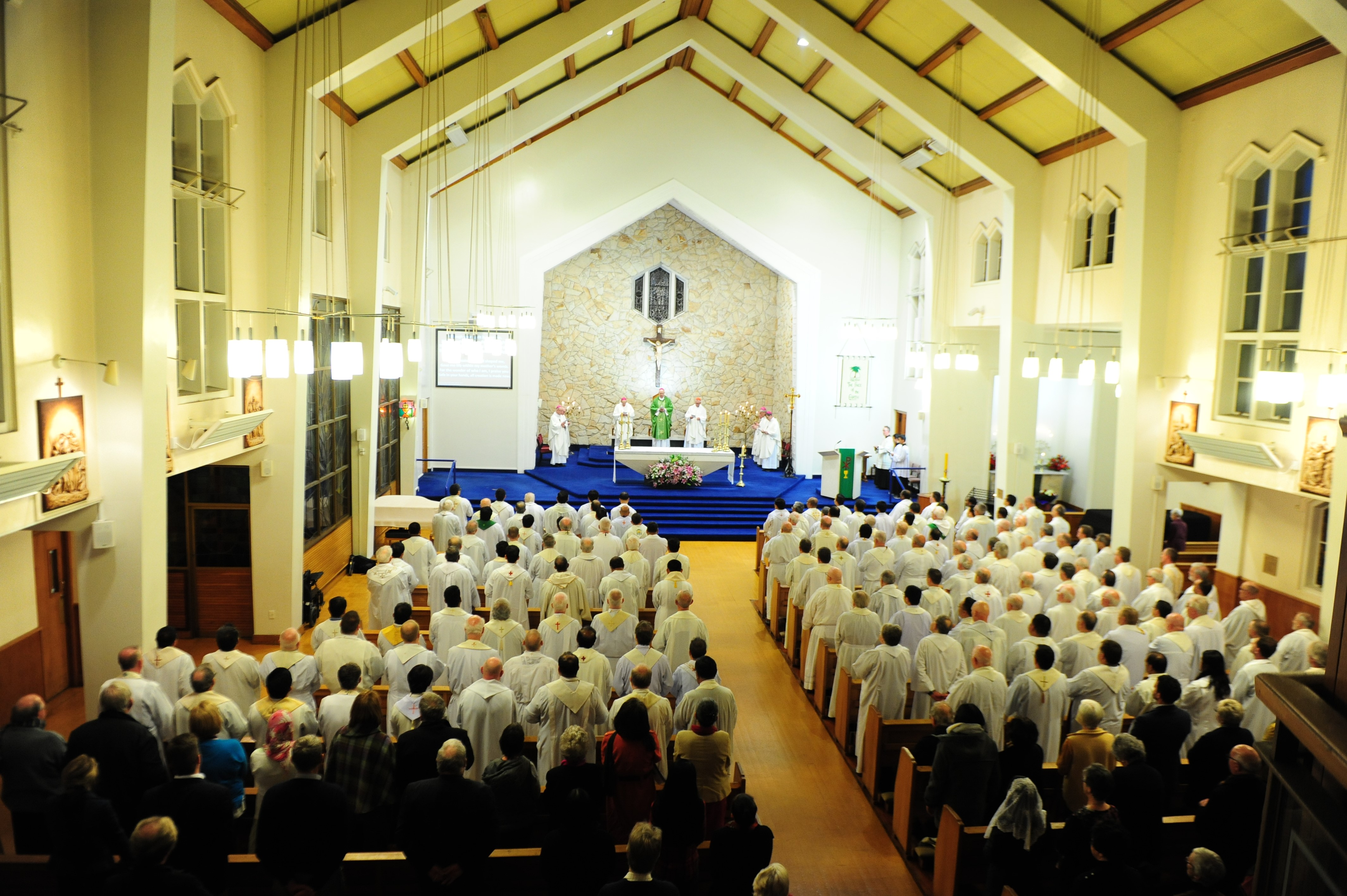 Priests and Bishops gather for Mass at St Marys Pro Cathedral