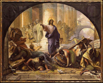 Balze R French artist 1818 1909 Jesus chasing the merchants from the temple.