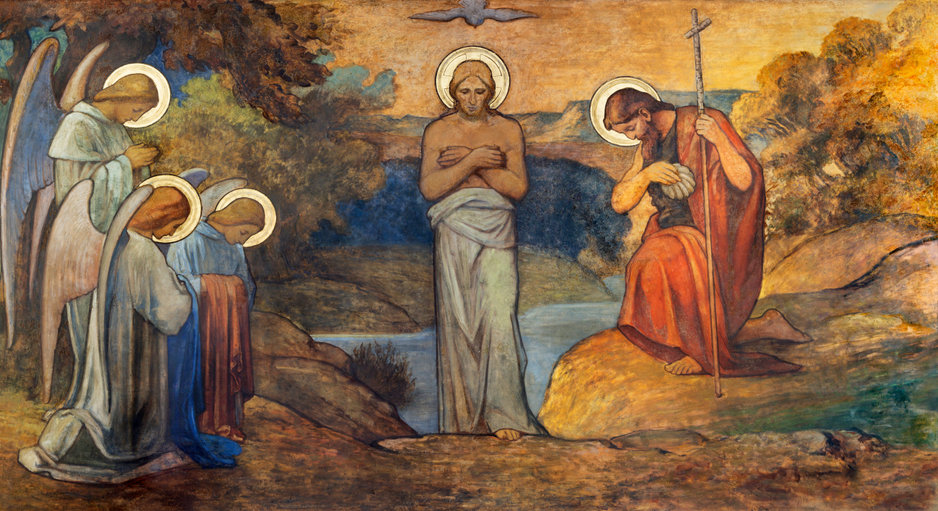 fresco by Rudl of JC baptism
